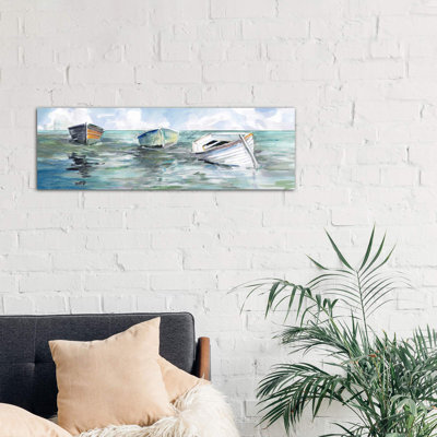 Caught At Low Tide I by Carol Robinson - Wrapped Canvas Panoramic Painting