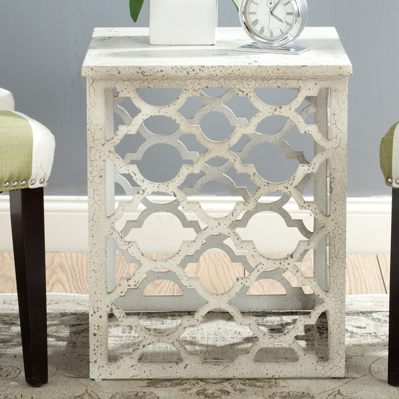 End Table, Distressed White