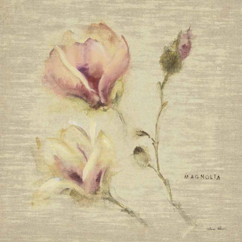 «Magnolia Blossom» par Cheri Blum, Toile tendue, Non, H 12 po x l 12 po x P 1,25 po