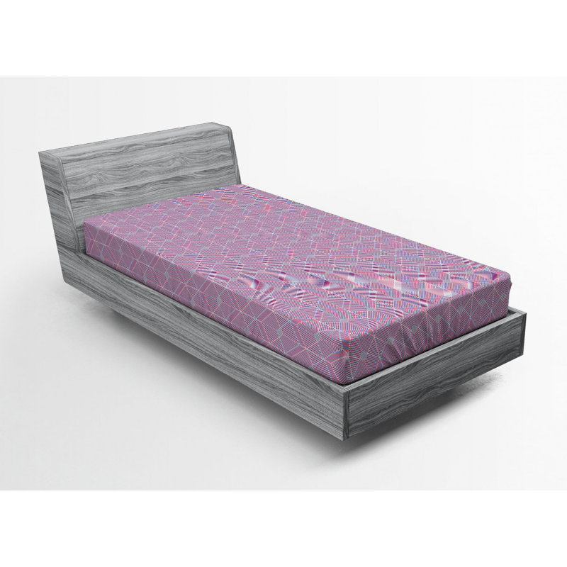 Microfiber Geometric Fitted Sheet, Twin Fitted Sheet