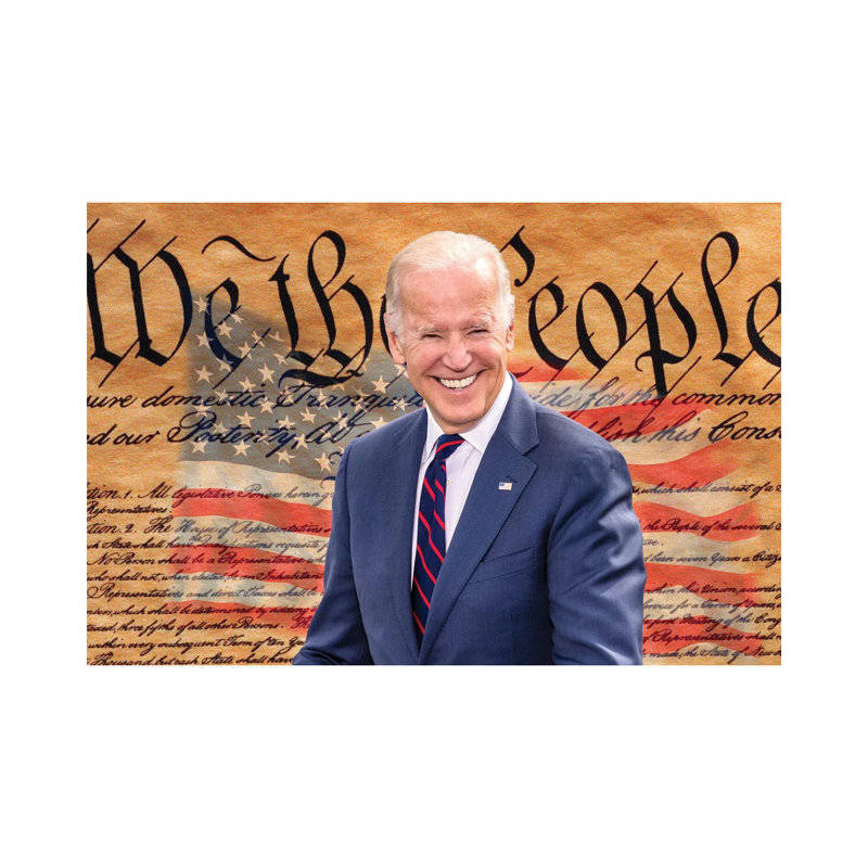Joe Biden, President Elect, Former Vice President, With The Us Constitution Background 2020 by Panoramic Images - Gallery-Wrapped Canvas Giclée on Canvas