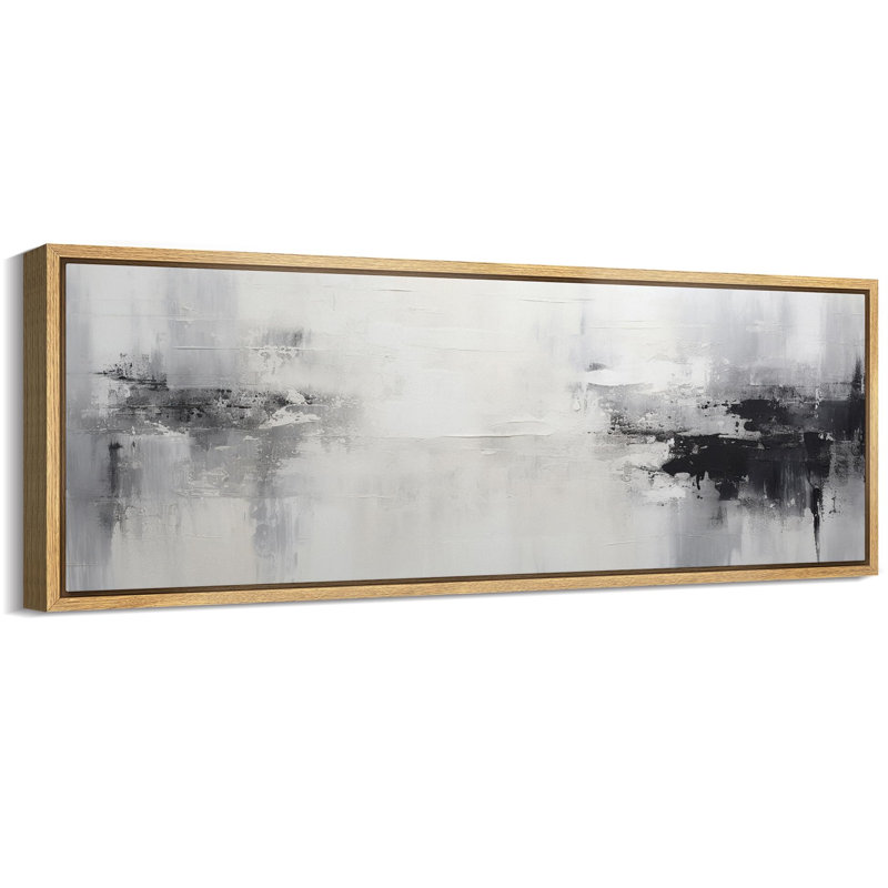 «Grunge Abstract Paint Stroke Effect», abstrait gris (non texturé), impression sur toile, H 20 po x l 60 po, Naturel