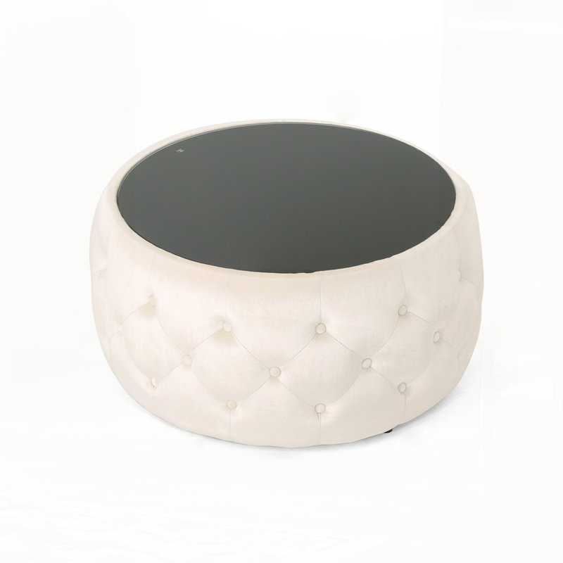 ROUND OTTOMAN, Beige