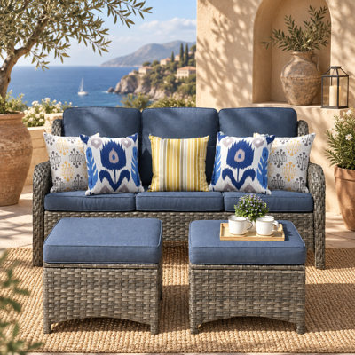 Peridot 72.83'' Wide Straight Patio Sofa with Cushions