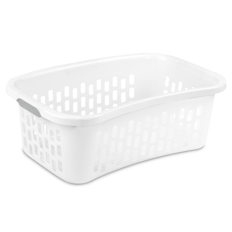 Sterilite HipHold Laundry Basket, 1.5 Bushel Plastic Hamper, White, 18 Pack, White