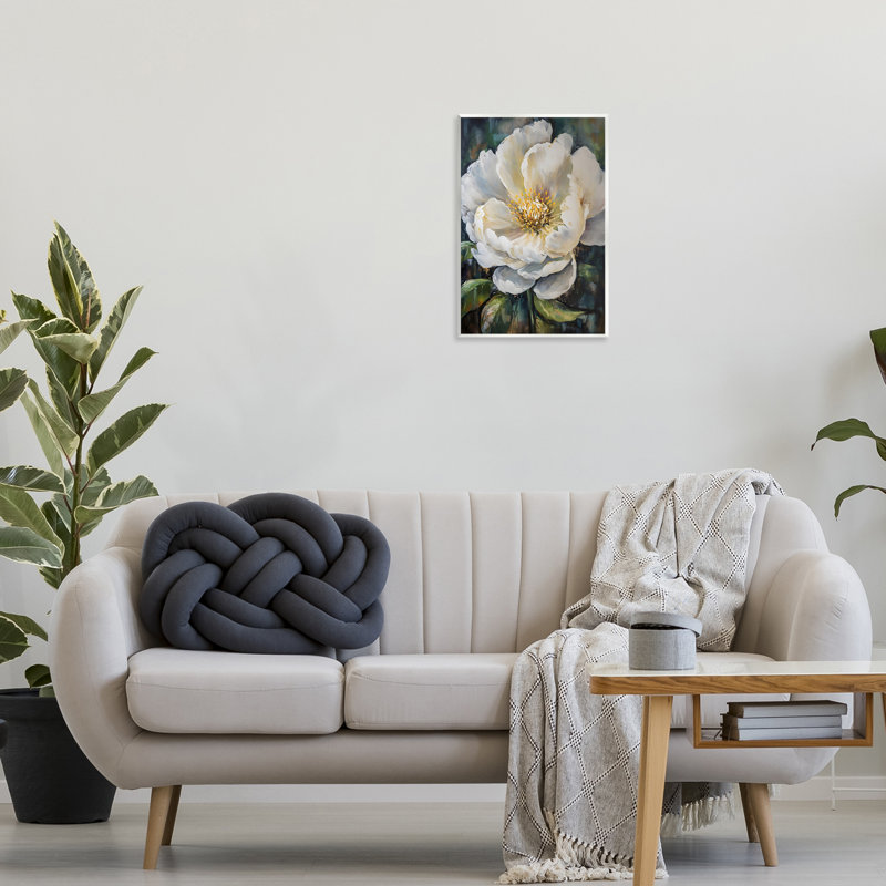 Jolie plaque murale fleur peinte, design par Creative Studio, H 19 po x l 13 po