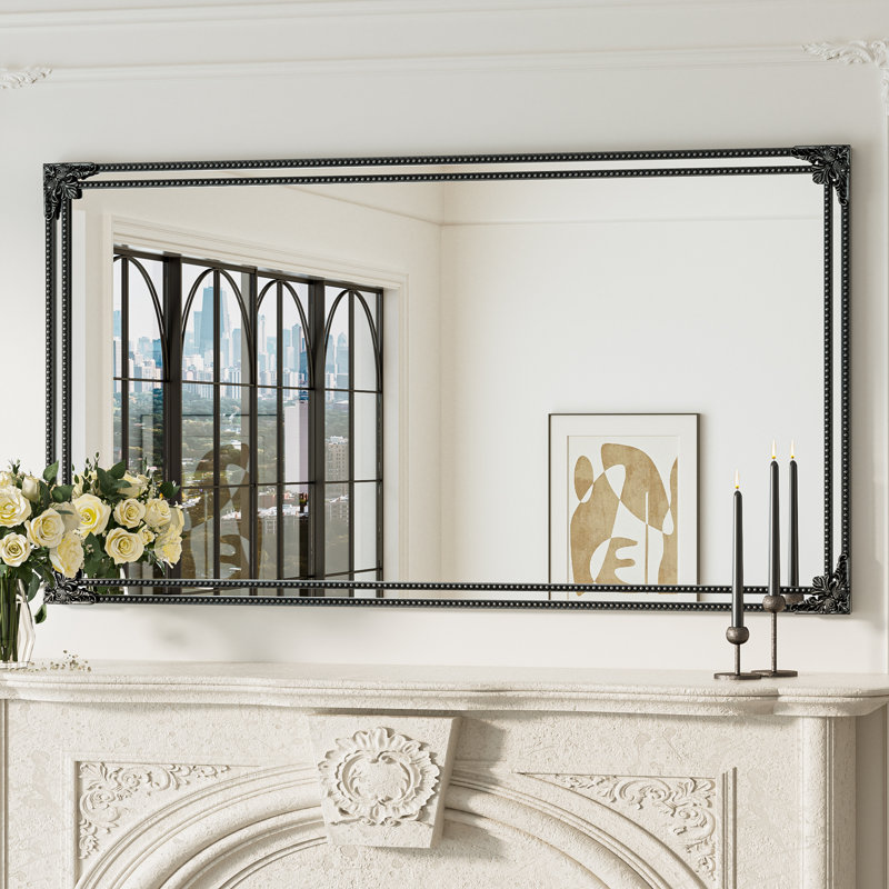 Miroir décoratif mural Berrilee, Noir antique, 55 po x 30 po
