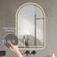 Miroir à DEL arqué 28 po x 48 po pour salle de bain, affichage de l'heure et de la température