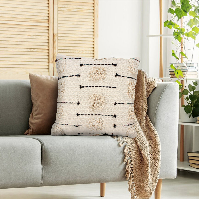 Striped Cotton Throw Pillow