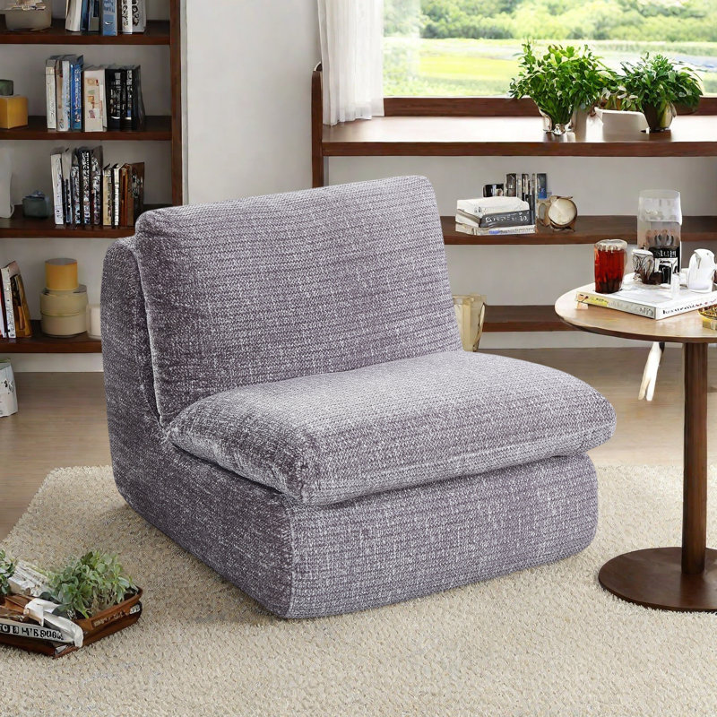 Fauteuil à billes pour adultes Méridienne confortable, Velours côtelé gris