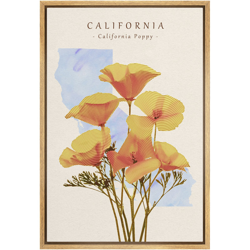 Floater Frame Graphic Art on Canvas, Brown, 24" H x 36" W x 1.5" D