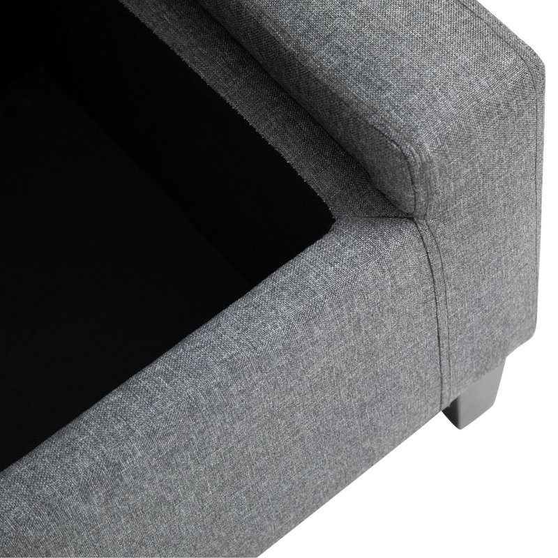 Versatile Linen Ottoman With Spacious Storage And Plush Seating For Living Room