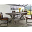 Solid Wood Top Metal Base Dining Table-64126010-64126011-64126013