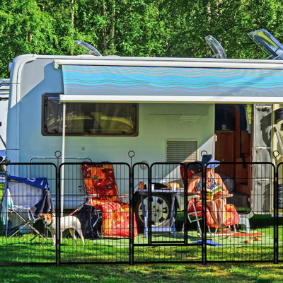 16 Panels Heavy Duty Metal Playpen With Self-Locking Gate, Extra Tall 40" Dog Fence Pet Exercise Pen For Outdoor And Indoor-Easy Setup Exercise Pen For Large Dogs
