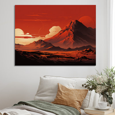 " Red And Gray Volcano Landscape II "