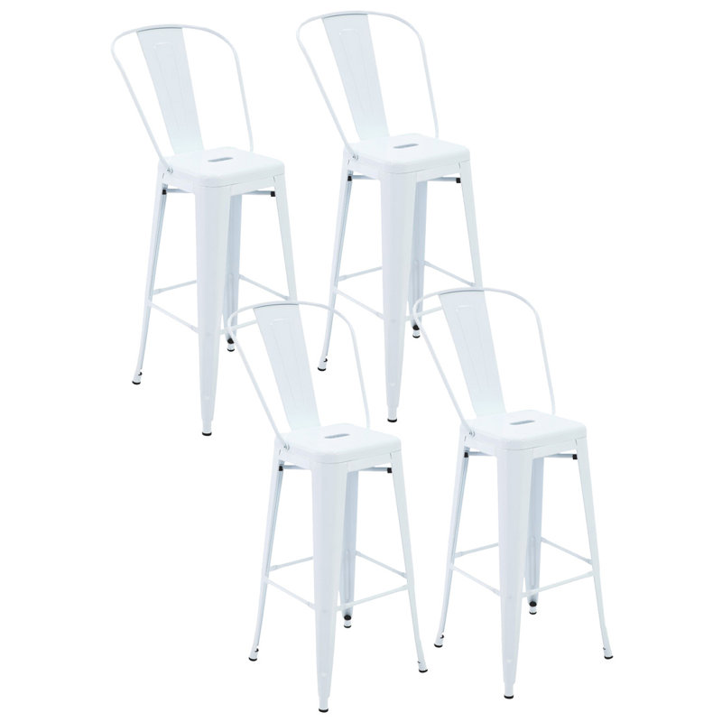 Lesher 30.3'' Bar Stool, White