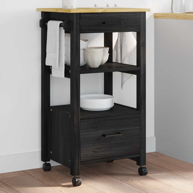Solid Wood Bar Cart