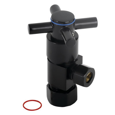 Kingston Brass Concord 5/8-Inch OD Comp x 3/8-Inch OD Comp Anti-Seize Deluxe Quarter-Turn Ceramic Hardisc Cartridge Angle Stop