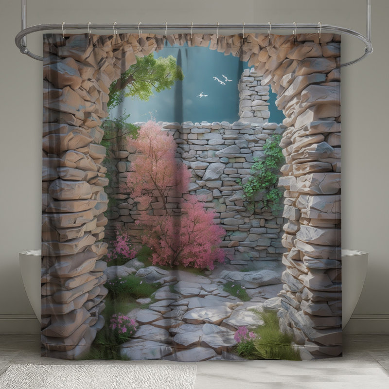 Rideaux de douche en pierre Stone Archway, L 70 po x H 84 po