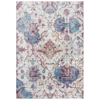 Tapis crème / rose / bleu Elliot