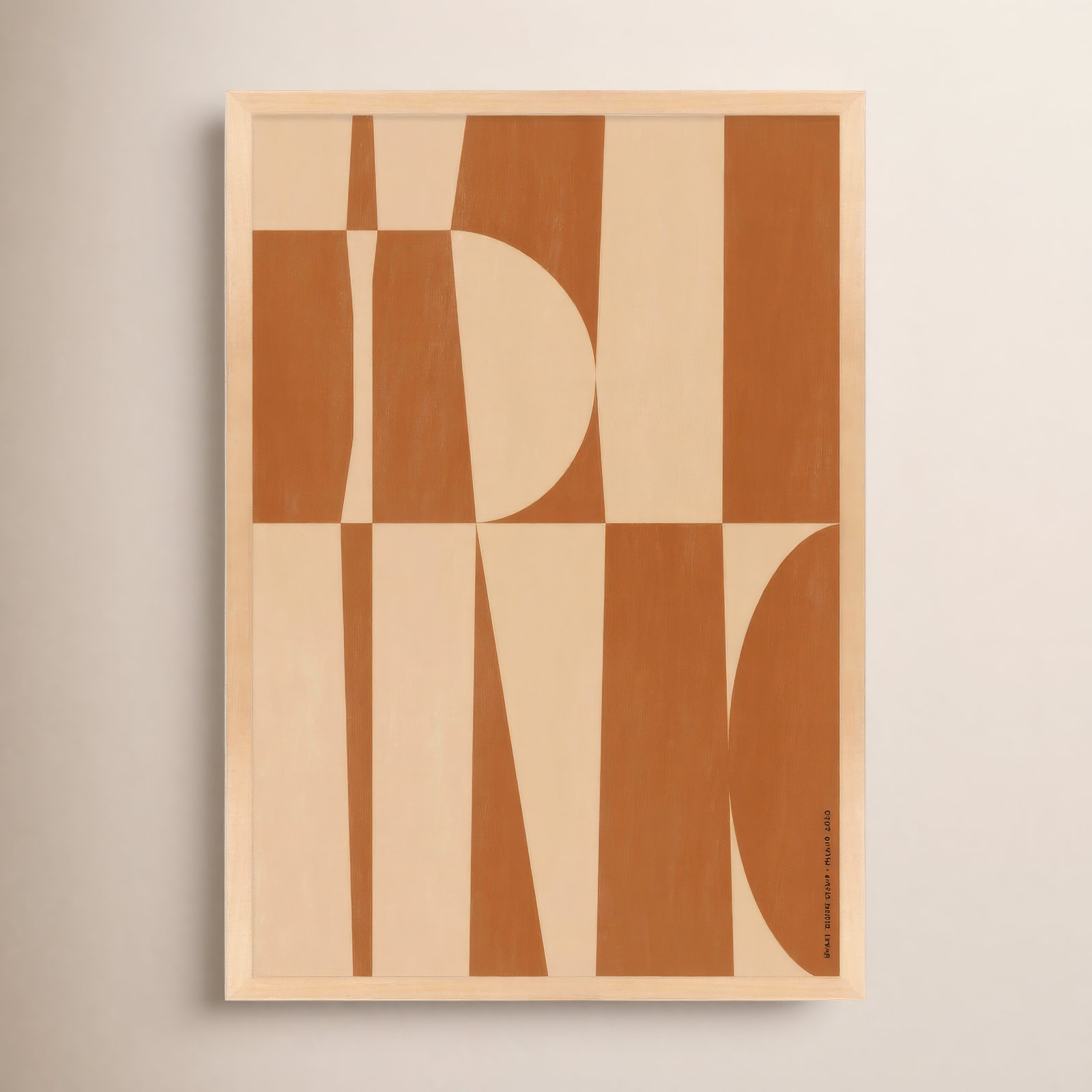 Hues Of Geometry 1 by Romina Gadler, Maple Paper Framed, 20" H x 14" W