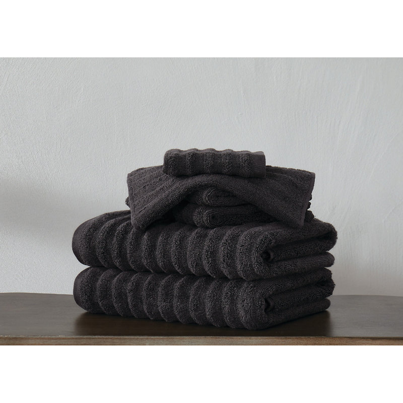 Sergio Zero Twist 6 Piece Towel Set, Black