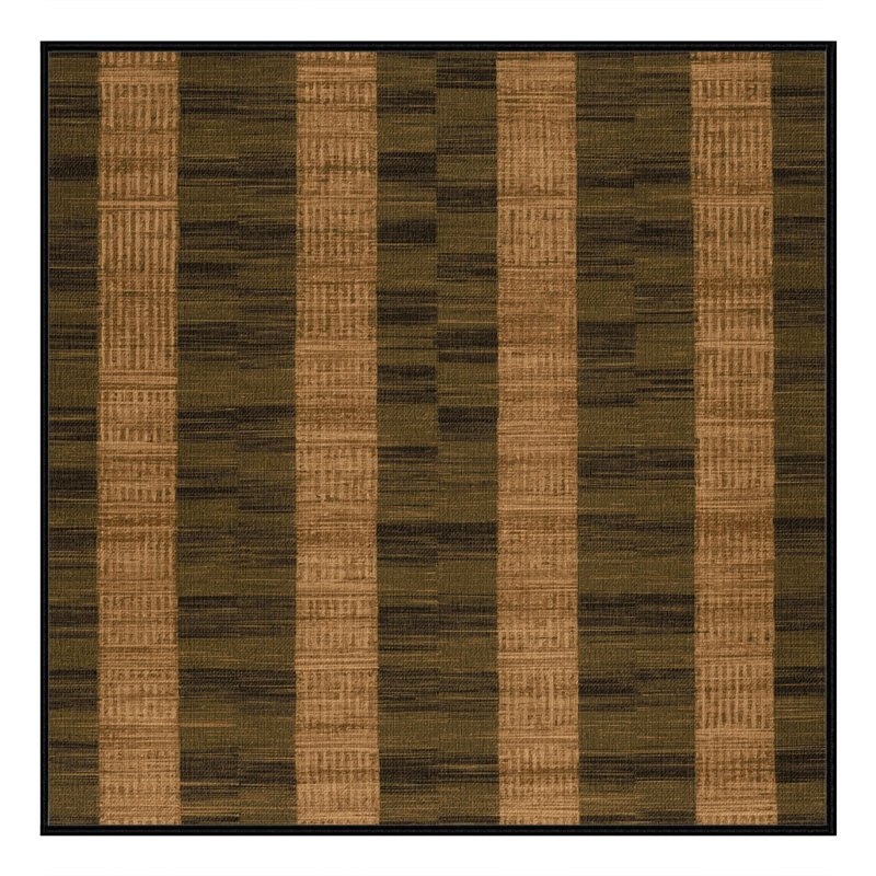 Machine Washable Checkered Brown Area Rug, Square 7'
