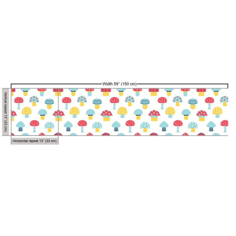 Chloe-Leigh Repetitive Autumnal Forest Flora Cartoon Toadstool Illustration Multi-Purpose Fabric