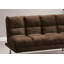 Canapé-lit en microfibre contemporain avec repose-pieds supplémentaire et base chromée, finition brun foncé pour une utilisation polyvalente