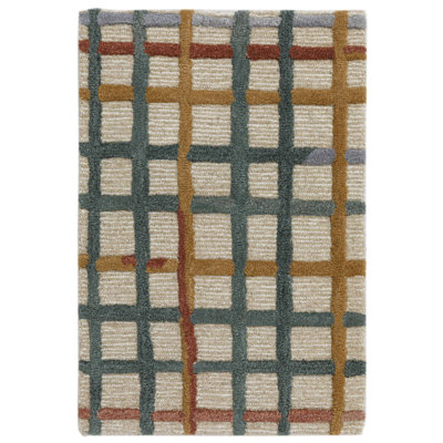 Multi Hand-Tufted Geometric Rug