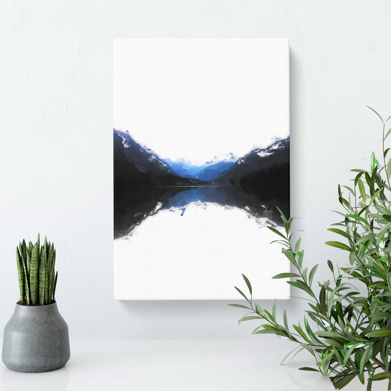 Mountains Reflecting In Abstract - Wrapped Canvas, 76cm H x 50cm W x 3cm D