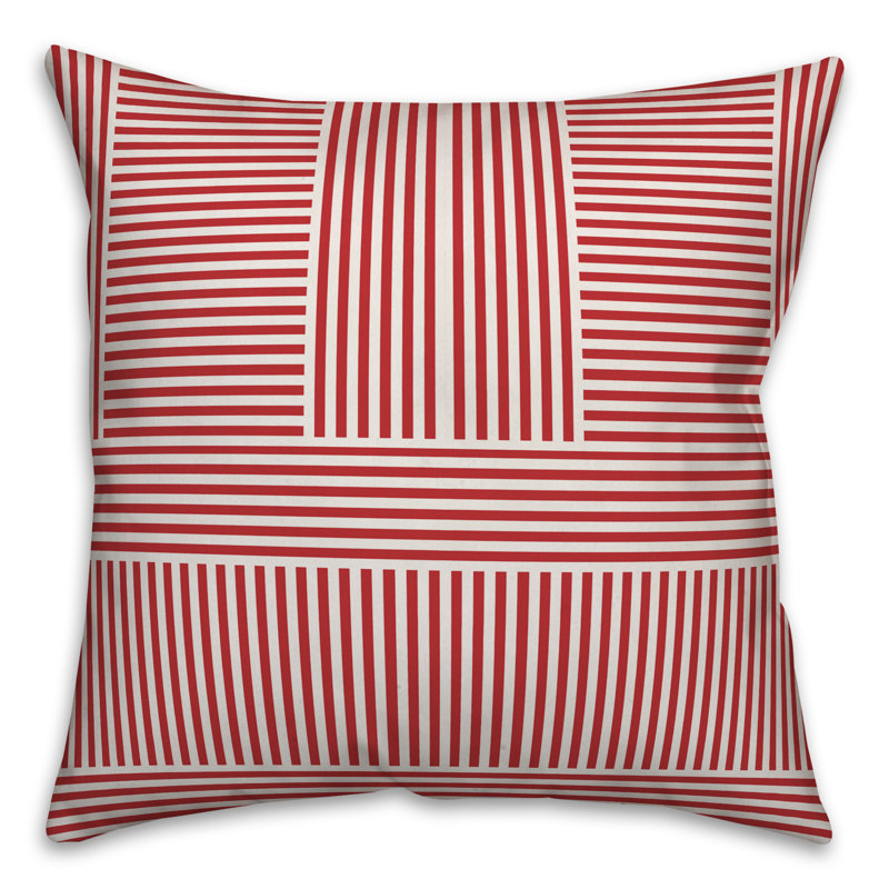 Striped Throw Pillow, Red, 18" x 18"