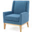 Chaise d'appoint Mid-Century moderne rembourrée bleue, 26,87 po x 27,98 po, 37,02 po, pour décoration de maison et de bureau avec motif, tissu, coussin, utilisation