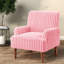 Chaises d'appoint confortables, chaise rose moderne en velours côtelé pour la maison