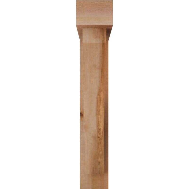 6"W x 32"D x 36"H Thorton Block Rough Sawn Bracket w/ Offset Brace, Western Red Cedar, 36 x 32