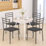 Modern Round Dining Table Set For 4 Dining Room Chair With Metal Legs