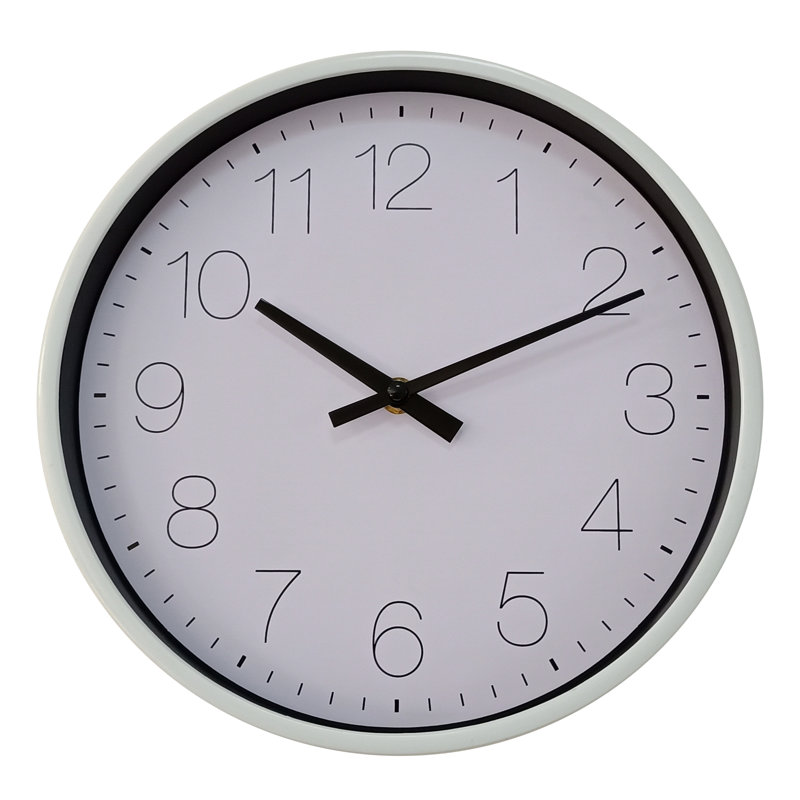 Horloge murale 10 po Hachi, Blanc / noir