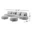 Canapé semi-circulaire surdimensionné en forme de lune avec 2 repose-pieds et 4 coussins-1121434329