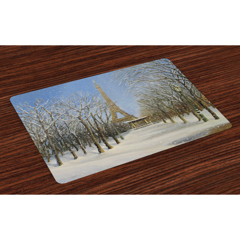 Ashrith Snowy Paris City View Placemat