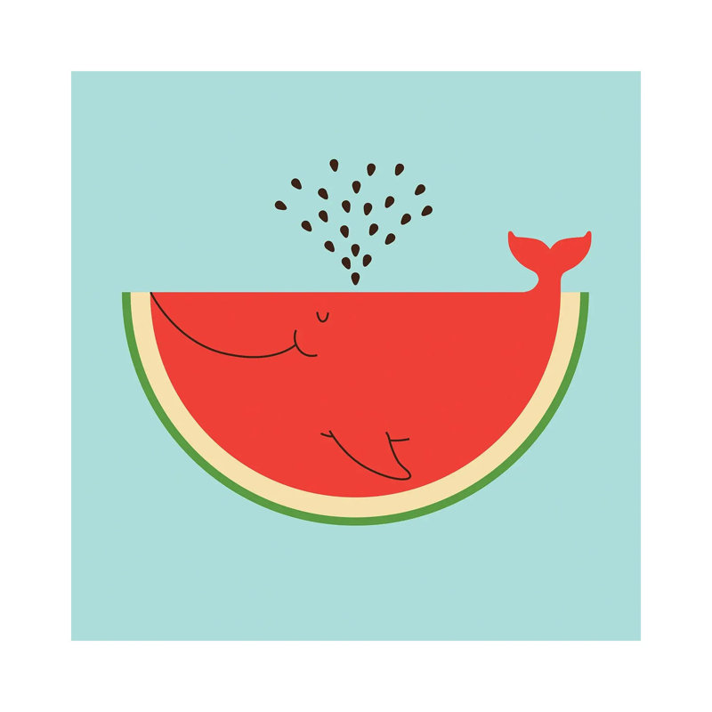 Whale Melon by Lim Heng Swee - Wrapped Canvas Print, 30.48 cm H x 30.48 cm W