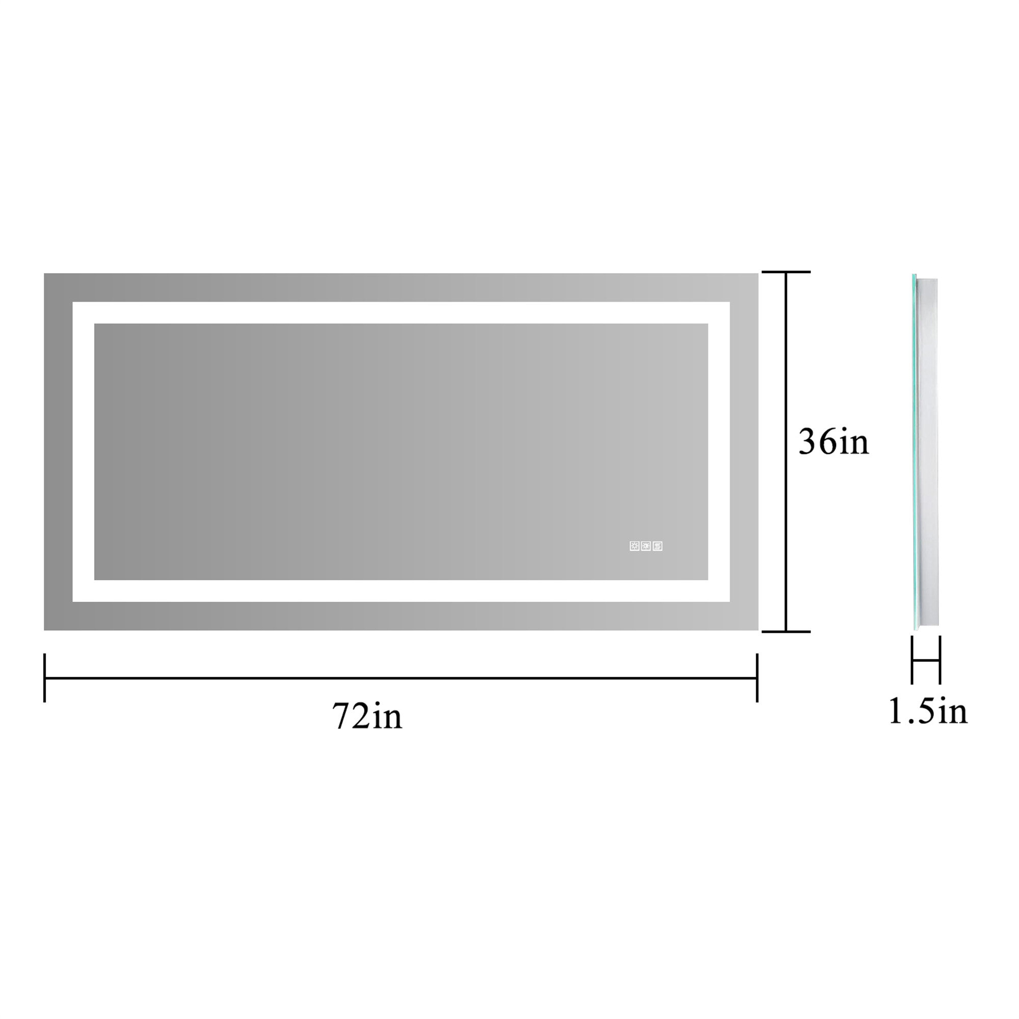 Sybertruck LED Bathroom Mirror 72X36 Inch With Lights | Wayfair