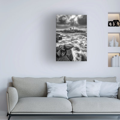 Art mural sur toile tendue - Rick Berk «Overcast Morning at the Nubble», art mural pour salon, chambre à coucher ou bureau - 12 x 19