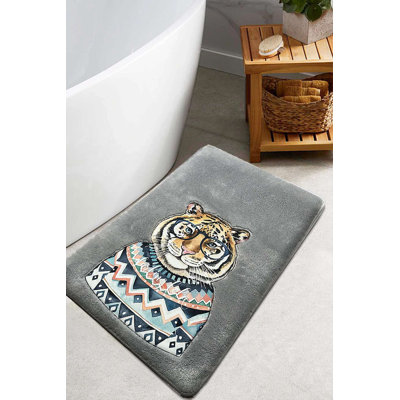 Non-Slip Bathmat, Fume Color, 23.6 x 39.4 inches | 100% Polyester, 0.5-0.5 inches Pile Height, 600 g/m² | Machine Washable, Digital Print, Durable Dot Base | Perfect for Bathroom Safety & Comfort