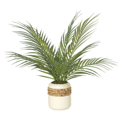 Faux Palm Plant in Ceramic Planter
