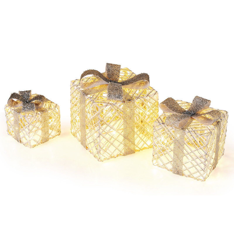 Lighted Gift Boxes Set Of 3null