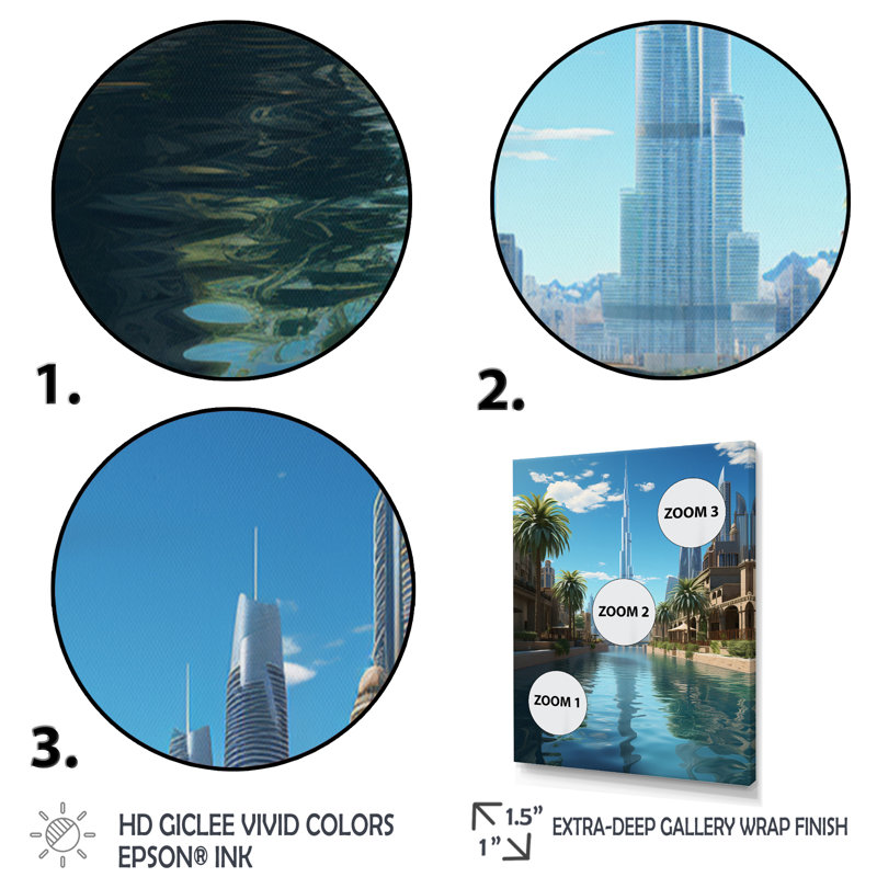 Cityscapes, reproduction d'art sur toile, H 32 po x l 16 po x P 1 po, Toile tendue
