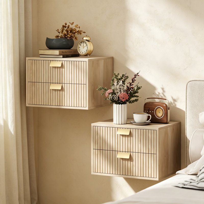 40 cm W Bedside Table, Oak
