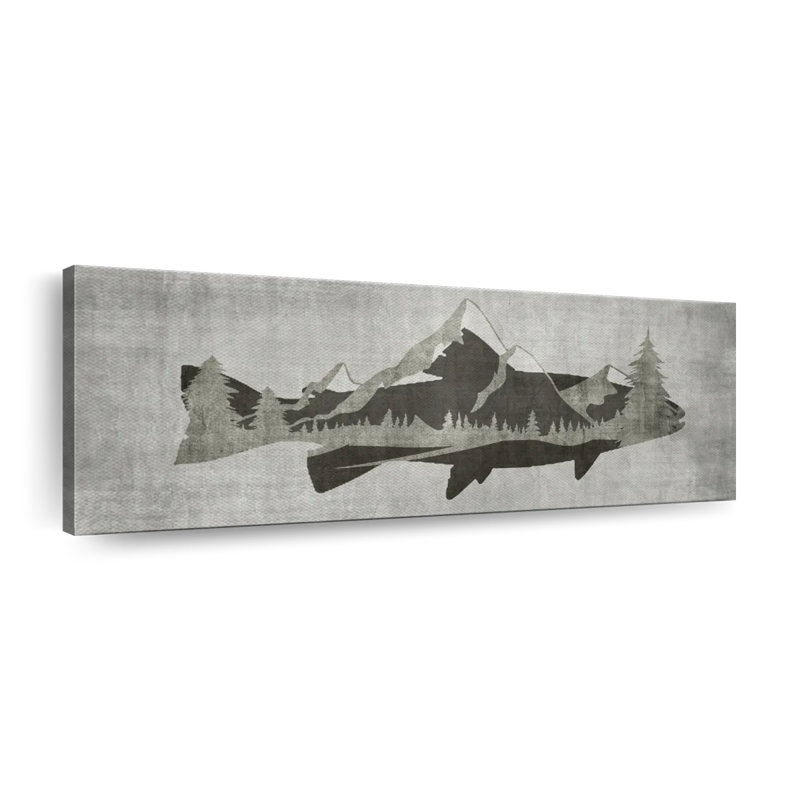 Impression sur toile Mountain Trout I, H 14 po x l 42 po x P 1,25 po
