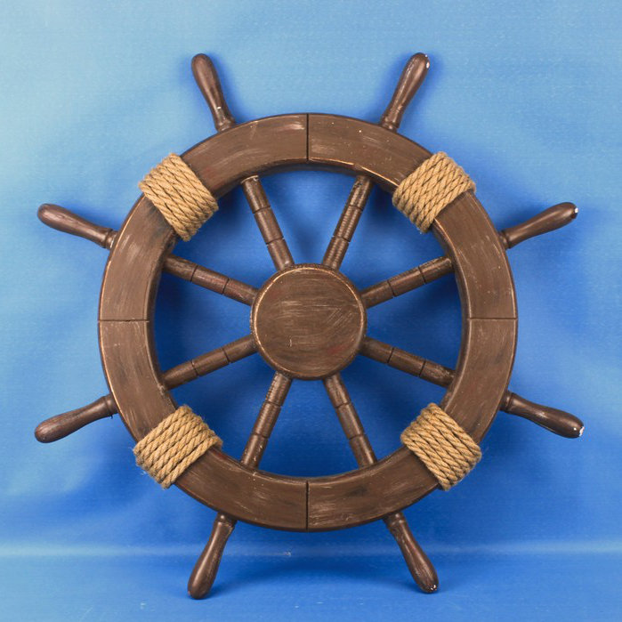 Décoration murale en bois à roues de bateau