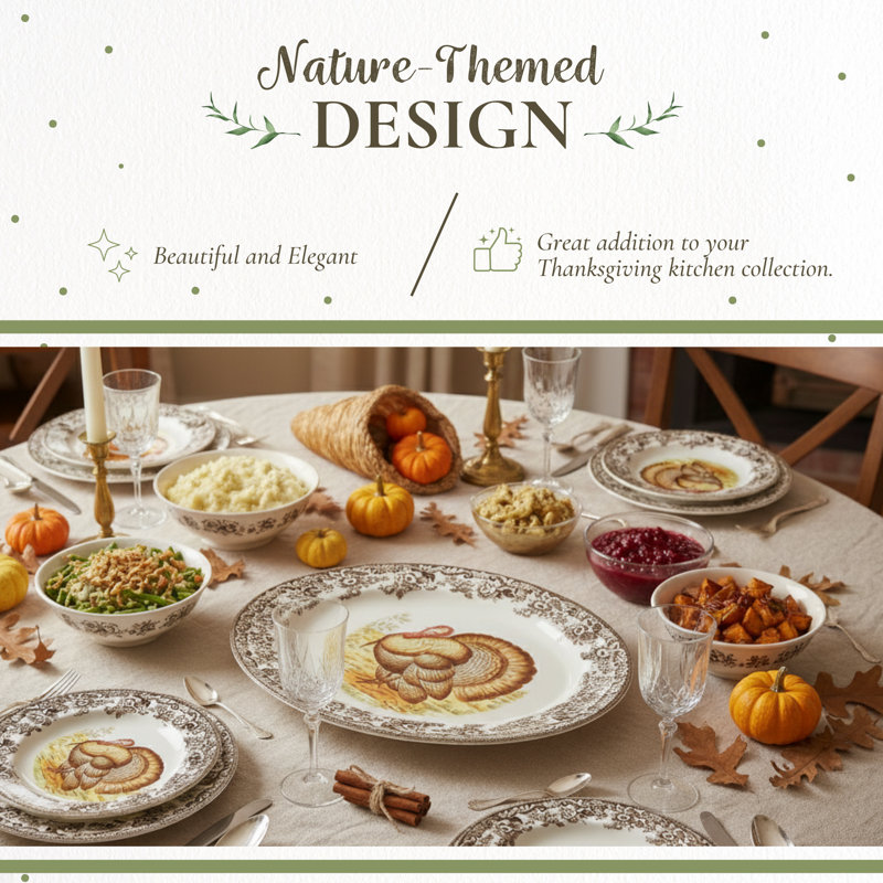 Spode Woodland Turkey Turkey Platter 12" Turkey